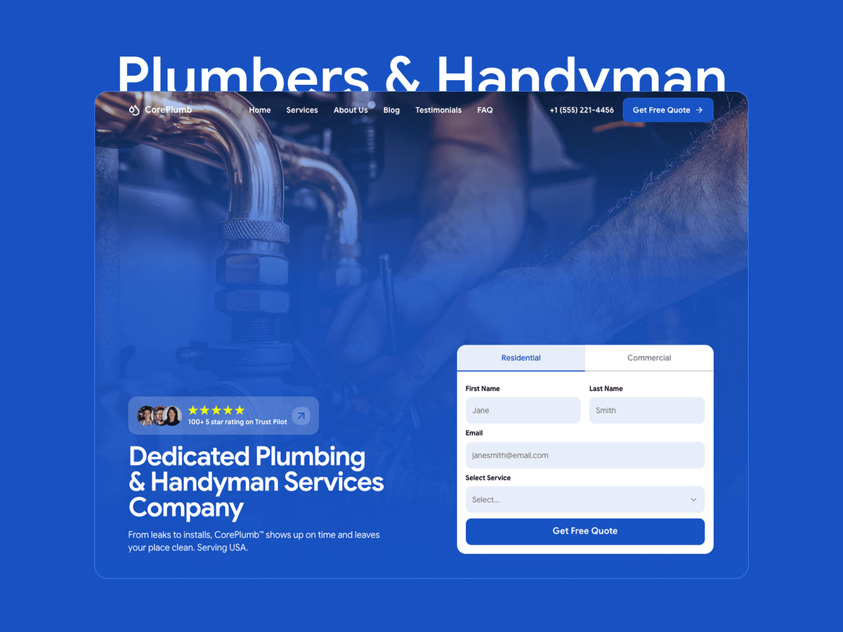 CorePlumb™ — Plumbing & Handyman Services Website